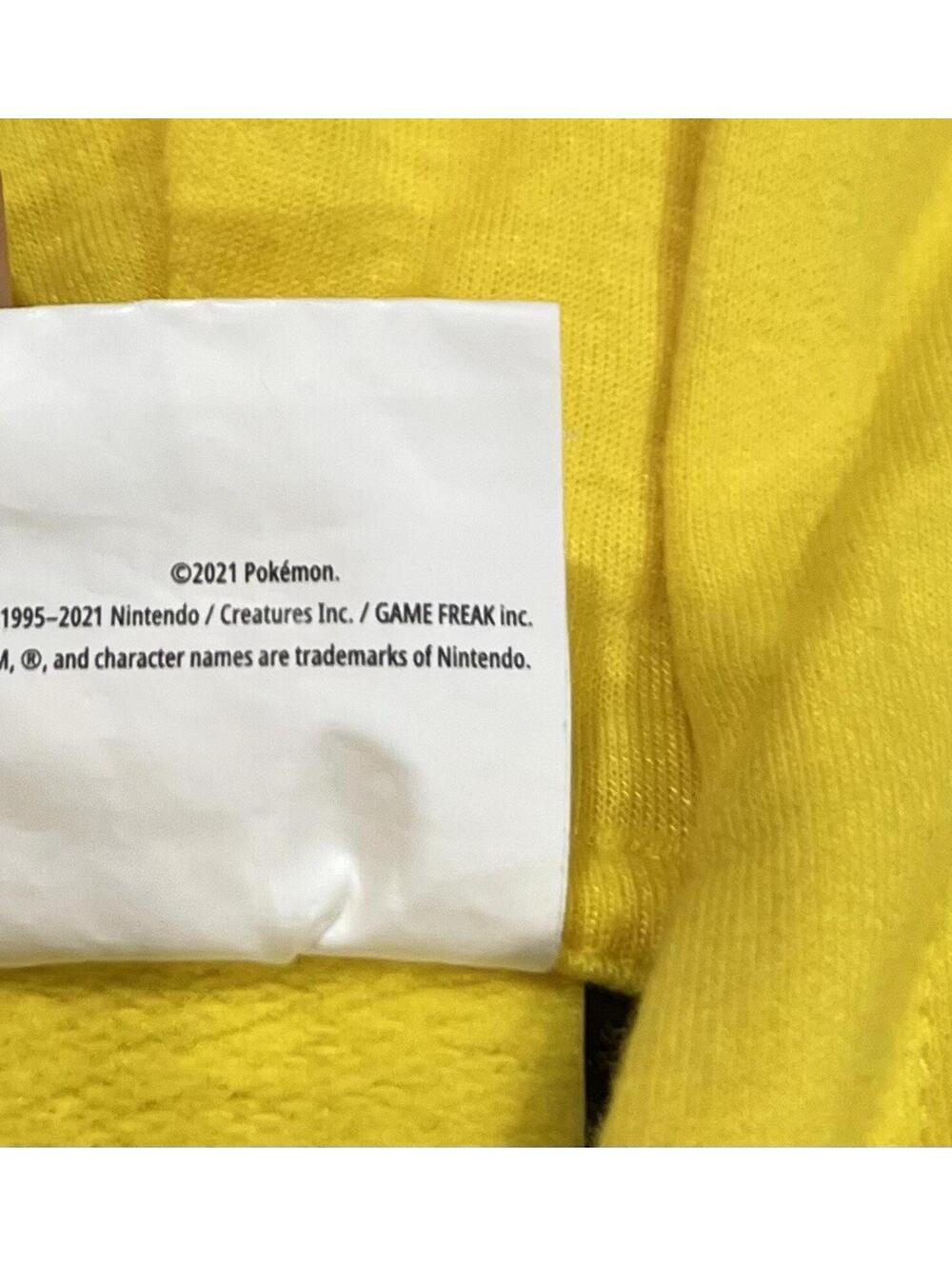 Pokemon Boys Sweatshirt Medium Yellow Ears Hoodie Logo Graphic Print Pokeball - Picture 5 of 6